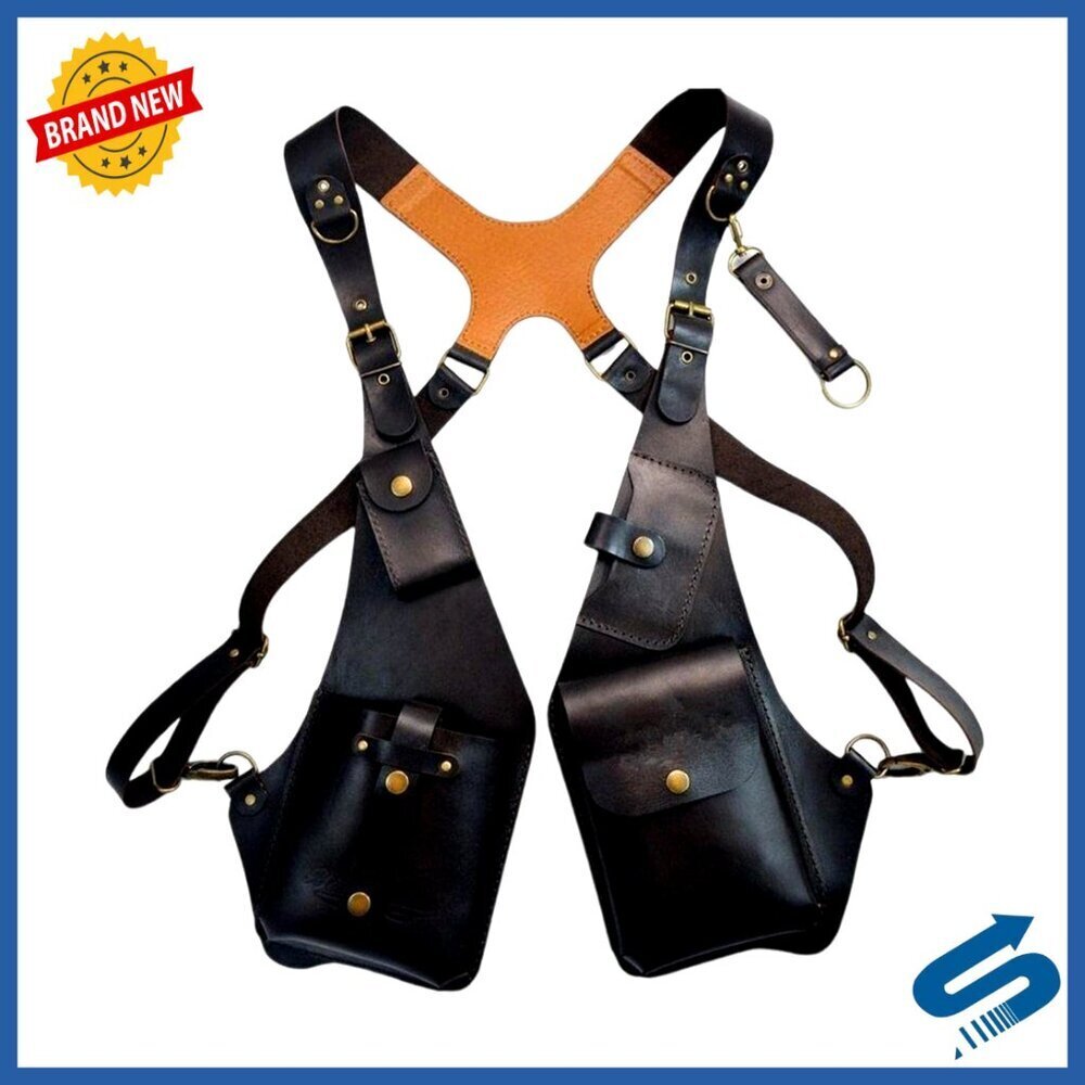 Men's Adjustable Underarm Shoulder Bag PU Leather Steampunk Outdoor Phone Bag